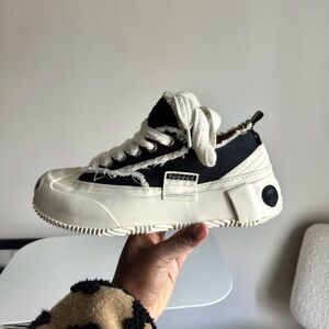 Stylish Black and White Chunky Sneakers